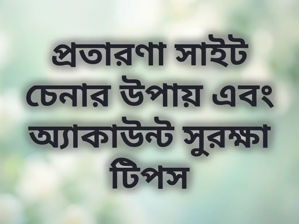 প্রতারণা সাইট চেনার উপায়